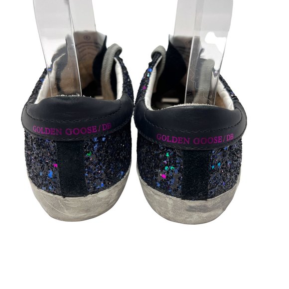 NWOB Golden Goose Superstar Kids Sneakers Galaxy Glitter Fuchsia Star Size 35 - Picture 6 of 17